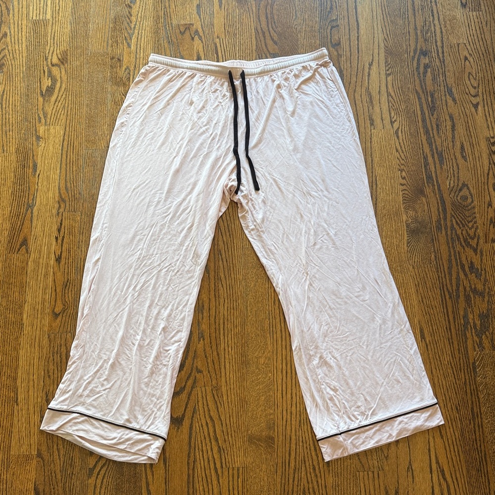 PJ Place Pale Blush Pink With Black Trim Modal Soft Pajamas XXL NWT - Picture 5 of 12